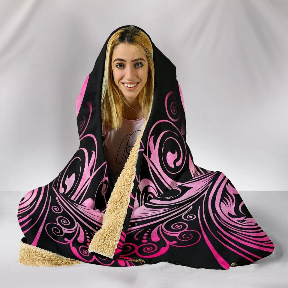 Breast Cancer Awareness - Sherpa And Microfiber Blanket With Hood - Image 2 of 4