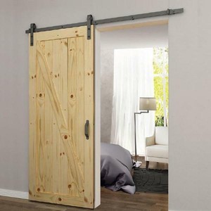 79 In X 2 5 In Black Metal Barn Door Sliding Door Hardware Kit