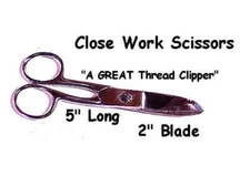 Close Work 5" Quality SCISSORS Cuts Lite Weight Leather Materials Threads & More