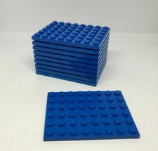 LEGO: Lotto 10x Targhetta 6x8 - Rif 3036 blu - Set 10177 4000008 21155 21133