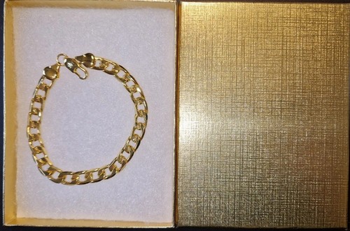BRACCIALE CORDOLO FINE 8MM COLOR ORO E CONFEZIONE REGALO OMAGGIO. - Foto 7 di 8