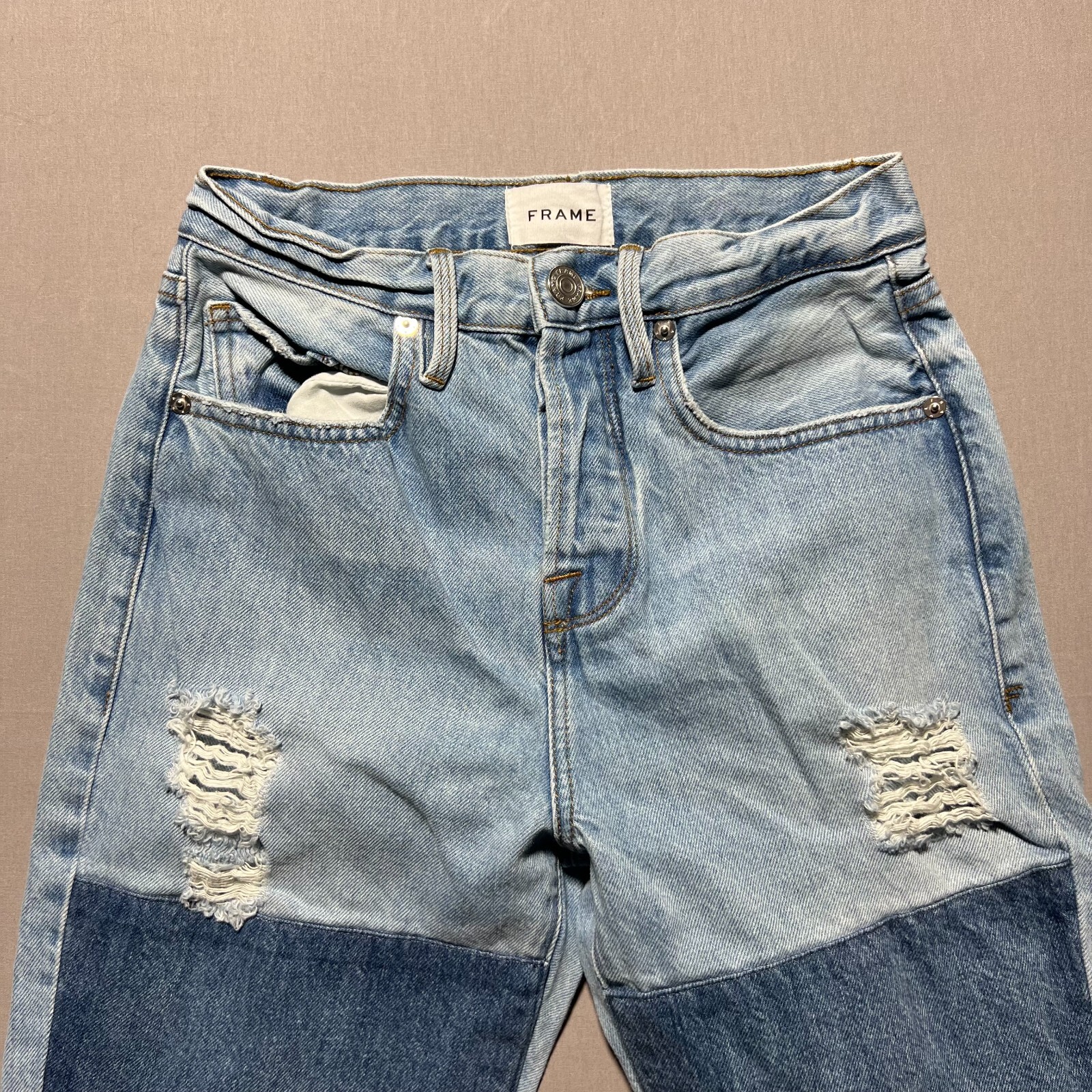 Frame Le Original Patch Work Distressed High Rise… - image 3