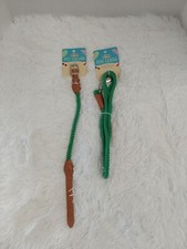 Green Polyester Rope Pet Collar Lg. 14"-16"  Matching Dog Leash 33-66 Lbs. 