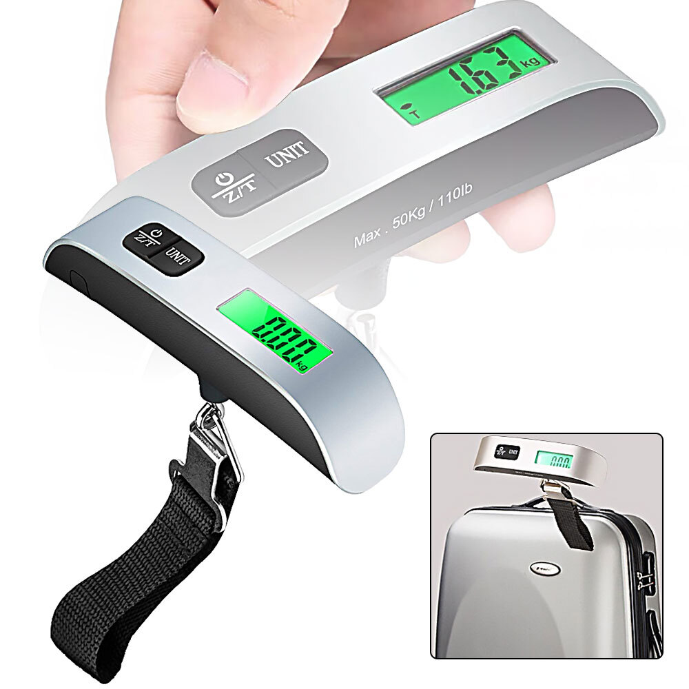 110lb 50kg Portable Travel LCD Digital Hanging Luggage Scale Electronic