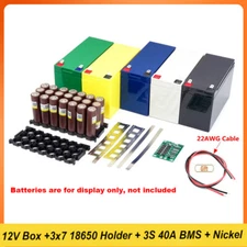 12V 3S 7P 40A Li-ion Battery Storage Box Holder DIY Kits for 18650 Powerwall