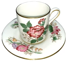 Vintage Bone China Wedgwood Charnwood Demitasse Cup Saucer England WD 3984