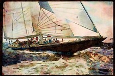 Sailing 338024 Restored J Class Yacht Watercolour Picture Ltd Ed A3