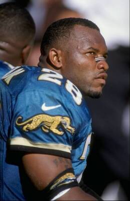 Cornerback Fred Taylor of the Jacksonville Jaguars looks on 1998 Old Photo
