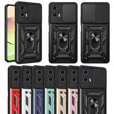 For Moto G06 G05 G15 G24 G04 E15 Dual Shockproof Case Metal Ring Kickstand Cover