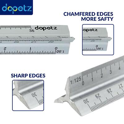Dapetz 12 Inch Stainless Steel Ruler 30cm 300mm Metal Measuring Tool For Engineering Hobbies & Trades Accurate Measurem