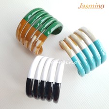 C-Shaped Cuff Buffalo Horn  Lacquer Bracelet, Vintage Jewelry, Unique Nice Gift