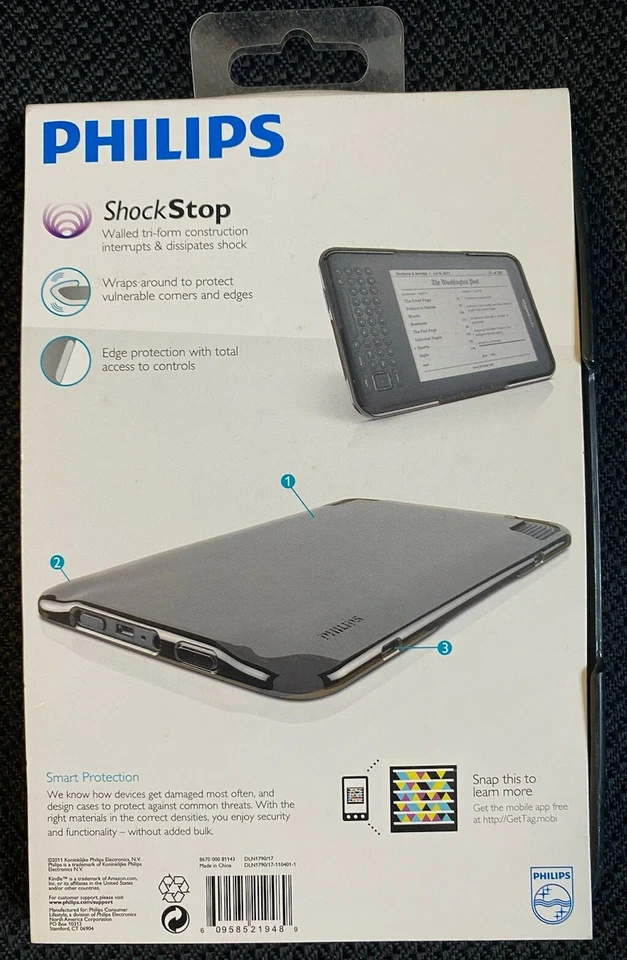 FUNDA Philips Shockstop KINDLE 3 Carcasa Suave Silicona Agarre DELGADO FLEXIBLE NUEVO Foto 2 de 3