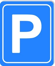Letter P Parking Lot Directional BLUE Aluminum Composite Sign