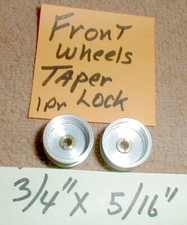 1 Pr Wheels w/taper lock  nut 3/4 X 5/16 Champion Vintage Original Slot Car