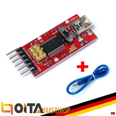 FT232RL 3.3V 5V Adapter Serial Converter USB zu TTL FTDI Module Mit USB Kabel