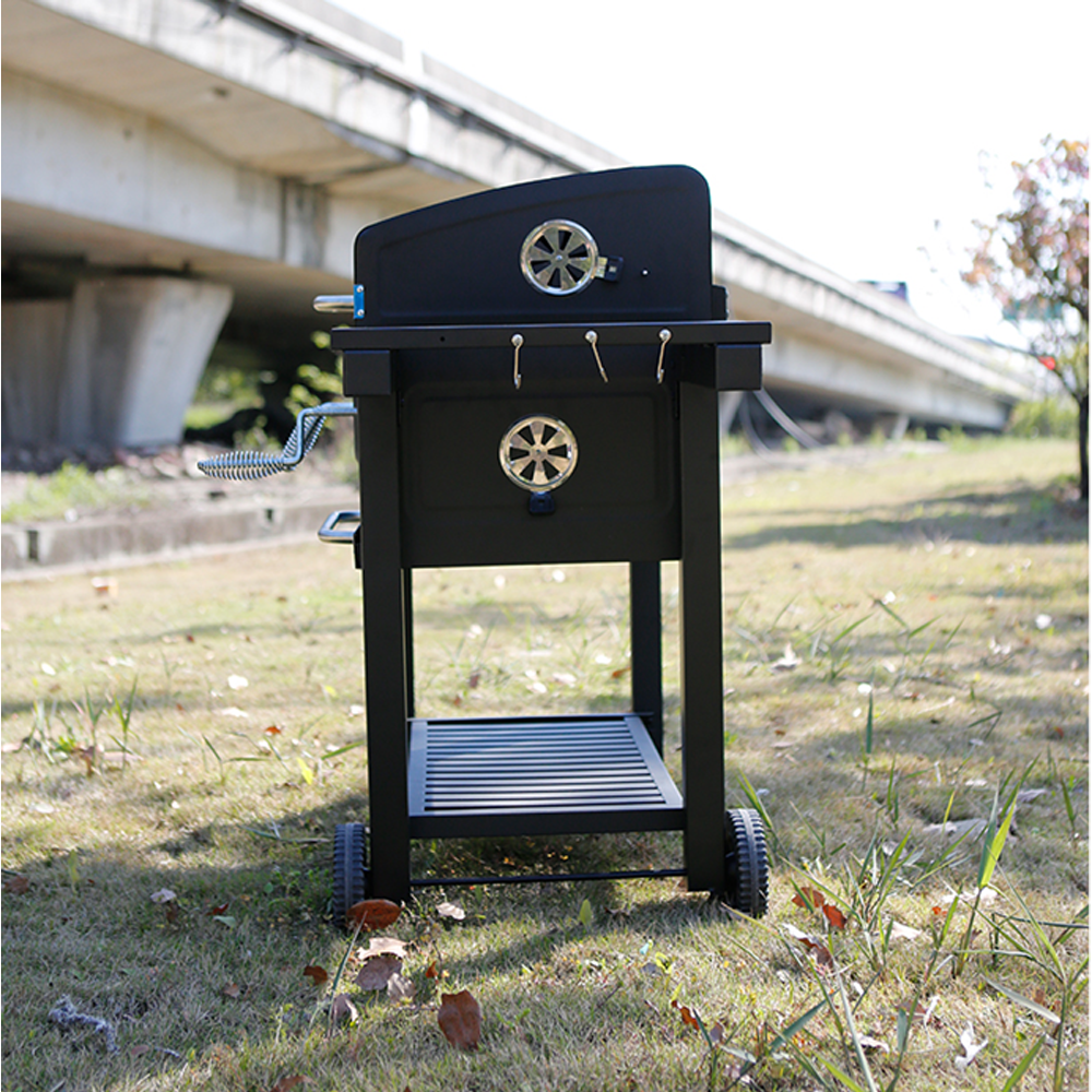 Barbecue A Carbone Con Griglia Inox - 115x66x106cm, Con Ruote E Termometro - Foto 2