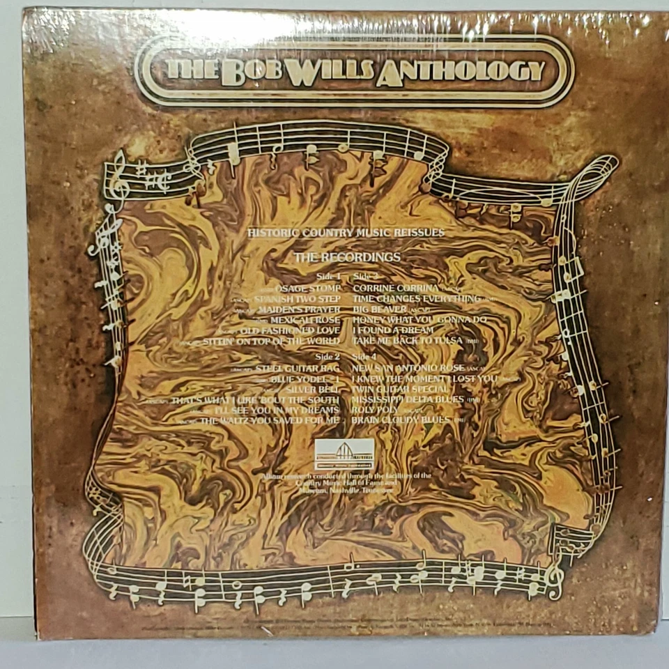 BOB WILLS Anthology 2LP VG+ Vintage 1973 Columbia Vinyl Western Swing Country - Image 2 of 3