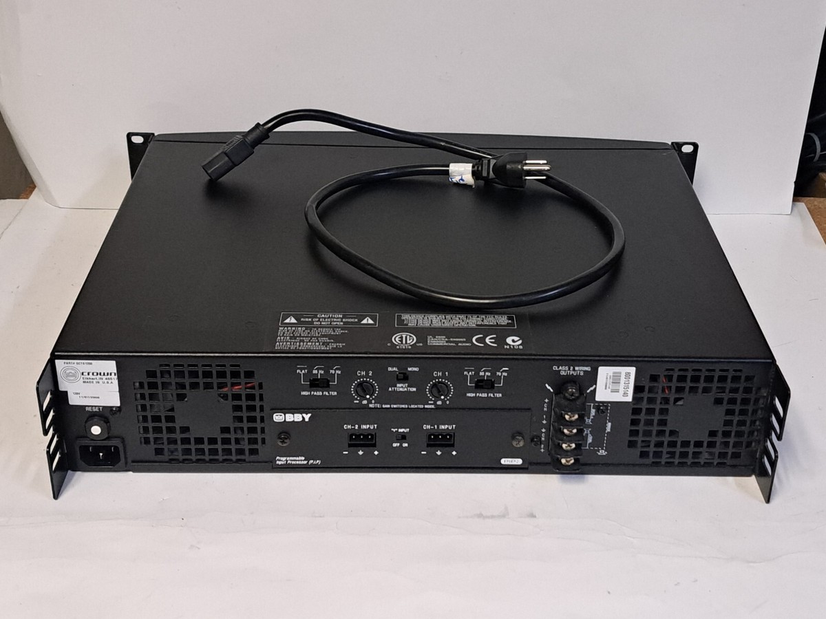Crown CTS-1200 Two Channel Power Amplifier BBY input card TESTED