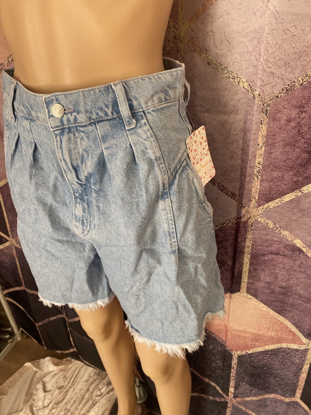 Free People Culotte Venice Beach Summer Denim shorts size W27 RRP98$ image 3
