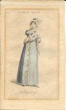 LADY'S MAGAZINE   Regency Fashion Plate    WALKING DRESS      AUGUST 1817