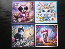 CLEAROUT SALE SET == 4 x ASSORTED LOT  --- Hand Made Card  Toppers Set 4d
