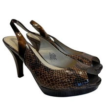 Ann Klein Snake Skin Pump - Open Toe - 7.5M