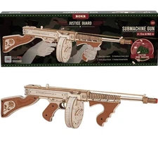 ROKR 3D Wooden Puzzles  275pcs Submachine Gun Rubber Bands Gun Toy DIY