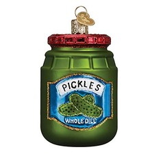 Old World Christmas Jar of Pickles Glass Ornament FREE BOX 32463 New