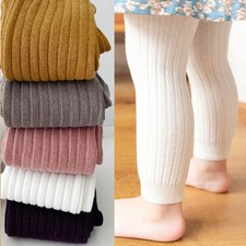 Baby Girls Cotton Leggings High Elastic Ankle Long Pants Soft Trousers for 4-6Y