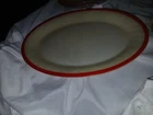 Vintage Fire-King Sunrise Swirl  12" Platter & Sugar Bowl with Top (One)