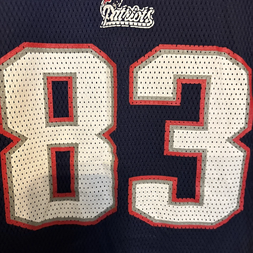 Camiseta Wes Welker New England Patriots niños talla L (14-16) azul Reebok 83 Foto 4 de 4