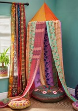 HANDMADE INDIAN RECYCLED SARI CANOPY CURTAIN