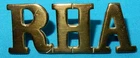 WW1 ERA THE ROYAL HORSE ARTILLERY RHA MILITARY SHOULDER TITLE BADGE GENUINE