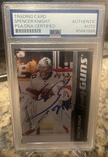 Spencer Knight Signed Card 2021 Upper Deck Young Guns #223 Chicago Blackhawks