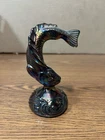 FENTON glass amethyst carnival trout koi fish paper weight