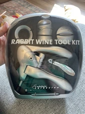 Rabbit 6-Piece Wine Opener Tool Kit Corkscrew Silver