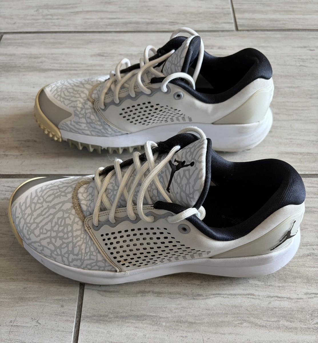 Nike Air Jordan Trainer ST G Golf Shoes - White - Size 9.5 - Wolf