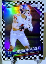 2025 Prizm Micah McFadden Black & White Squares Checkerboard NY Giants #92