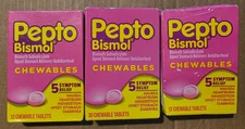 Pepto Bismol Chewable Tablet Original flavor 5 Symptom Relief 54ct  APRIL 2027