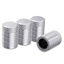 Tire Valve Stem Caps, 4 pcs/Pack, Anodized Aluminum Tire Valve Cap Set, Silver