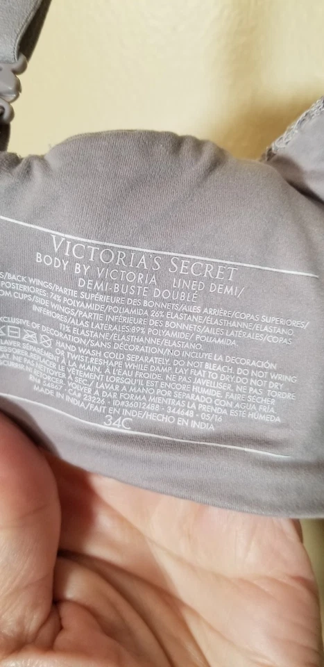 Sujetador Victoria’s Secret Talla 34C Body By Victoria Beige Floral Encaje Forrado Demi Foto 3 de 3