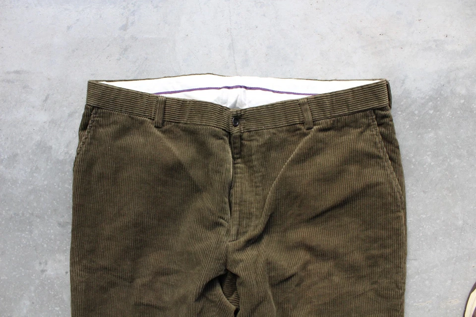 Ralph Lauren Hecho en Italia Pantalones de Pana Para Hombre Marrón Pantalones 36x31 Púrpura LBL Foto 2 de 4