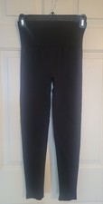 Women's Black Ankle Leggings Size S Nylon Spandex High Rise Elastic Waist