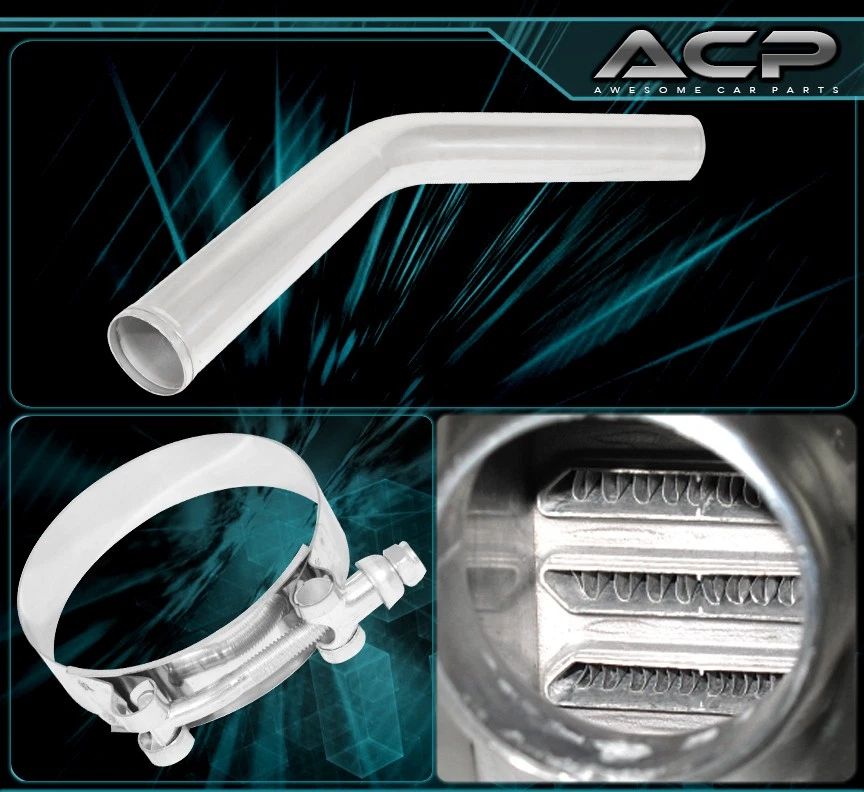 Tube & Fin Front Mount Intercooler Fmic + 64MM Pipe Piping Kit +Silicone Coupler Foto 3 de 3