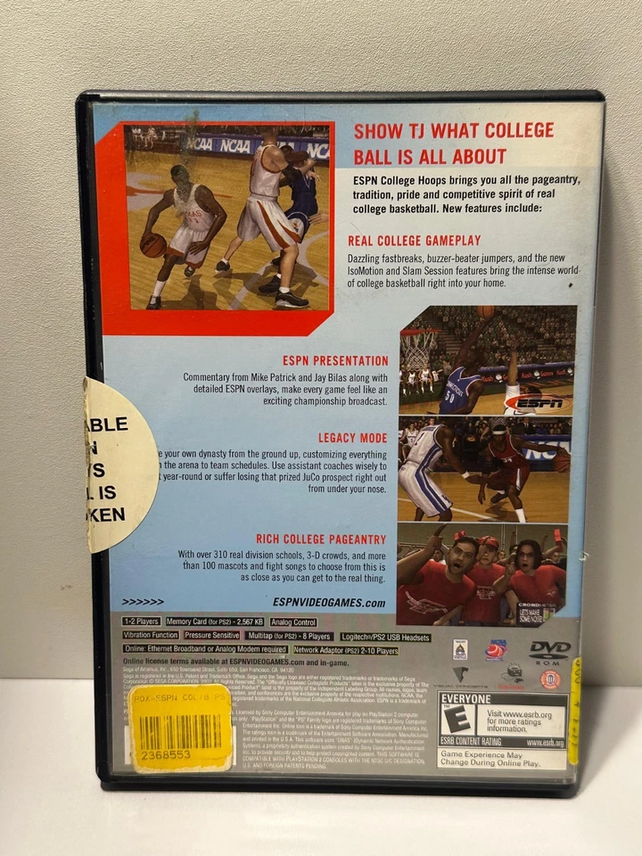 ESPN College Hoops (PS2, 2003) - Classic NCAA Basketball Game - Image 2 of 4