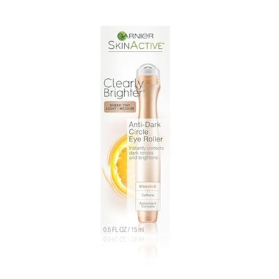 Garnier SkinCare Active Clearly Brighter Tinted Eye Roller, Light Medium,...