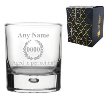 Personalisiertes Whiskyglas mit Gravur Aged To Perfection 40. Geburtstag Geschenk 