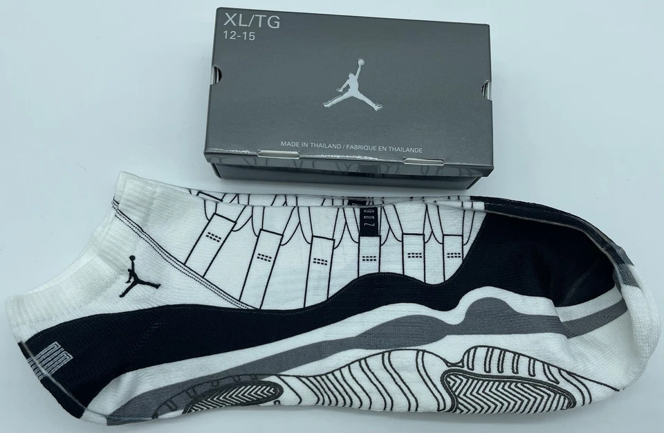 Nike Air Jordan 11 Concord Retro Calcetines XL 12-15, Blanco/Negro/Concord Raro 2011 Foto 2 de 2