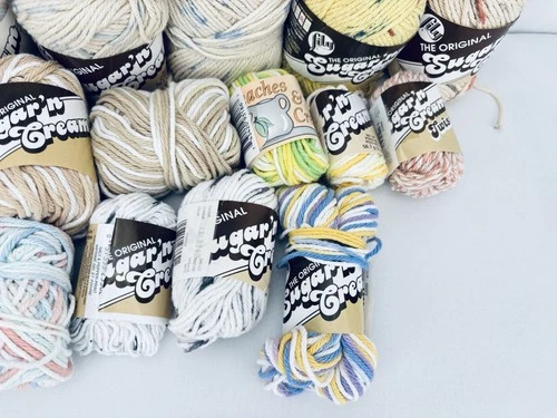 Large Lot Sugar 'N Cream Cotton +Scrub Off +Peaches & Cream DESTASH VTG Yarn image 6