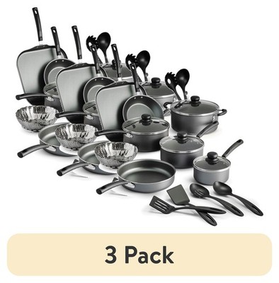 Tramontina Primaware 18-Piece Non-Stick Cookware Set - Steel Gray (3 Pack)